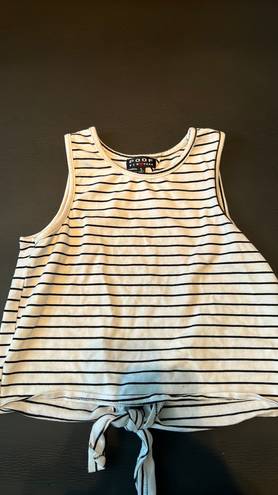 Poof Beautiful black And White Striped Tank With Open Back 