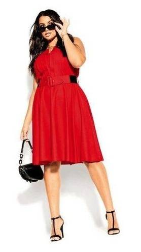 City Chic  Lipstick Red Vintage Veroni Dress Sz.XXL(24) NWT