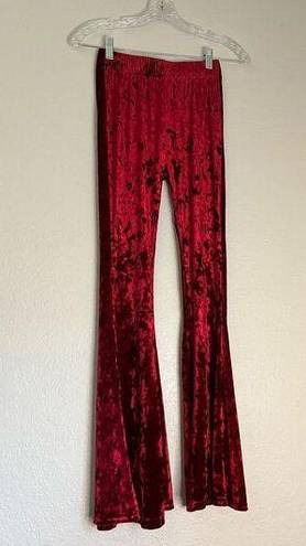 Daisy  Del Sol Pants XS Womens Crushed Velvet Hippie Boho Flare Bell Bottoms Wide