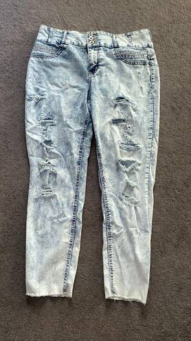 No Bo Acid Wash High Rise Sculpting Skinny Jeans