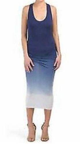 Young Fabulous and Broke  Hamptons Blue Ombre Midi Knot Waist Tank Bodycon Dress M