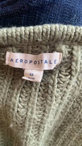 Aeropostale Green Knit Cropped  Balloon Sleeve  Sweater  Size XS