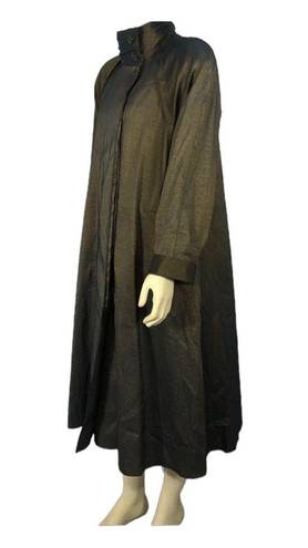 London Fog Vintage  Iridescent Long Trench Coat Green/Gold/Blue size 10 p