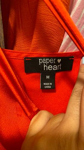 Paper Heart Red Silk Maxi Dress