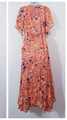 Haute Hippie  Women size Medium Tribe Floral Wrap Maxi Dress