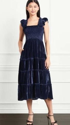 Hill House  The Ellie Nap Dress In Navy Velvet NWT Size Small