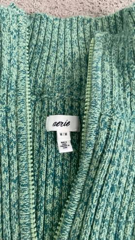 Aerie Cropped Green Polo Sweater