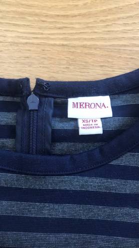 Merona Navy and Grey Striped Dress