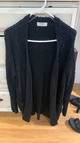 Zenana Outfitters Black popcorn Cardigan