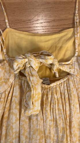 American Eagle Outfitters Mini dress With Bow Tie Back Floral Yellow