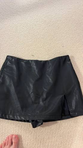 Cotton Candy LA Black Leather Mini Skirt 