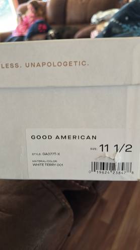 Good American New in Box  White Terry shoe with Cinderella wedge heel 11.5