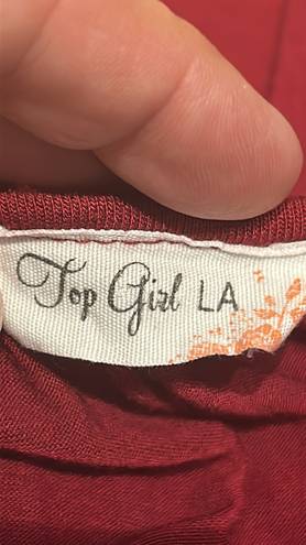 Top Girl La size women’s 1X open shoulder red with lace top