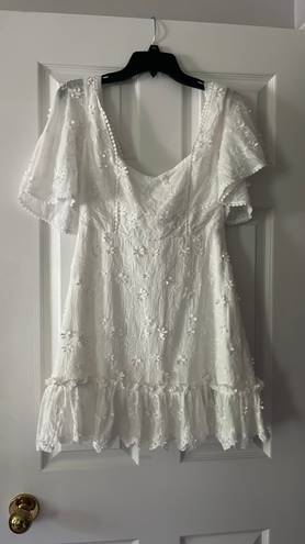 Showpo White Embroidered Dress