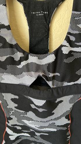 Trina Turk Cut Out Camo Athletic Tank Top