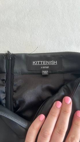 Kittenish Leather Skirt