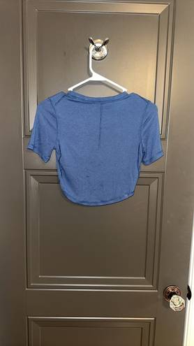 Lululemon Hold Tight Straight Hem Cropped T-Shirt Oasis Blue