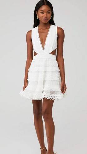 Rococo  Sand Tessa Lace Tiered Mini Dress in White NWT Size medium Retail $490