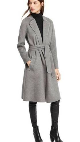 Vince  Grey Wool Belted Wrap Coat Size: XS