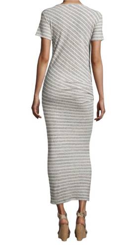 James Perse  Striped Tucked Maxi Dress - Gray/White - 1 (Small)