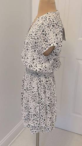 Rails  Karla White Mocha Leopard Blouson Dress