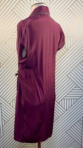 ALLSAINTS  Adria Silk Zipper Dress in Deep Burgundy