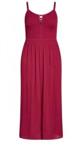 City Chic  Rhubarb Red Riviera Maxi Dress Sz.L(20) NWT