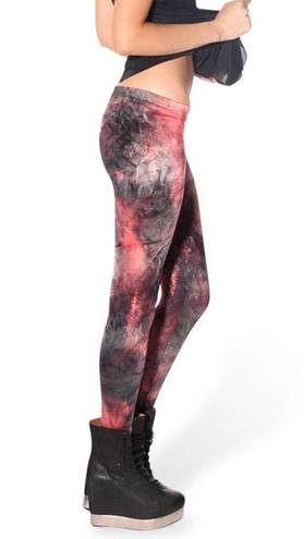 Blackmilk NWOT  Leggings Fairy Paint Red Black Brown Metallic Leggings