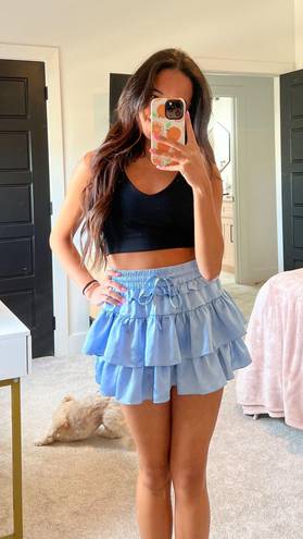 Light Blue Ruffle Skort