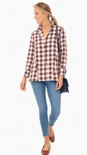 Tuckernuck  Pomander Place Saddle Brown Gingham Scarlett Button Down Blouse