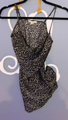 Aeropostale leopard satin silk dress