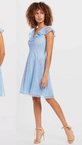 Draper James  Light Blue Lattice Lace A Line Dress Sz.12