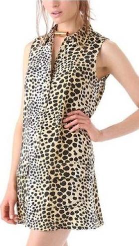 Equipment  Femme Lucida Silk Sleeveless Shirt Dress Leopard Size XS