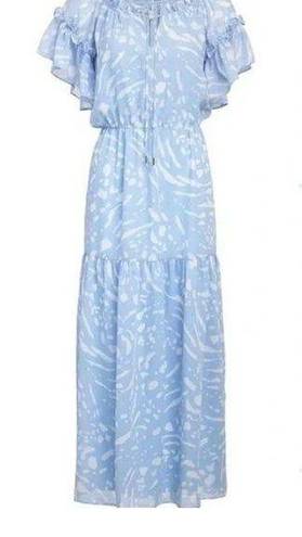 a.n.a NWT  Cate Blue Animal Print Jill Maxi Dress - size Large