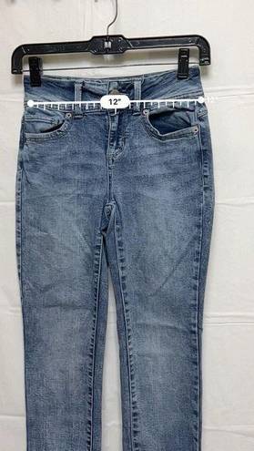 No Bo  Soft Mid Rise Skinny Junior's Size 1 Blue Stretch Jeans BGD-C