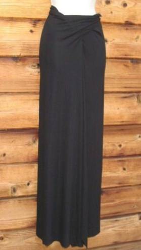 Donna Karan Black Matte Jersey Maxi Skirt