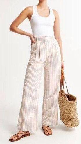 Abercrombie & Fitch Linen Blend Stripe Trouser Pants