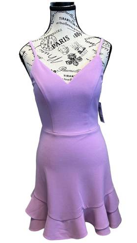 PaperMoon Ruffle Back Bow Mini Dress Lavender size