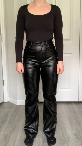 VERO MODA Leather Straight leg Pants