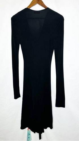 Off-White  Draped Long Sleeve Jersey Dress Black NWT in Size 38 (XS)