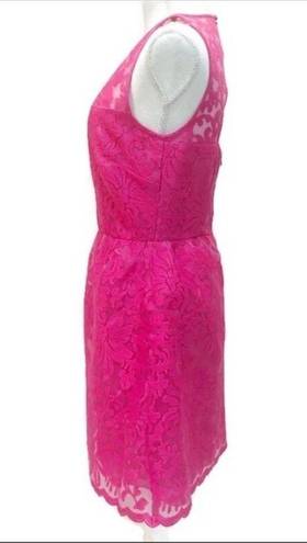 Laundry by Shelli Segal Laundry Shelli Segal Lace Cutout Dress Pink Scalloped Hem Fuschia Back Cutout 8