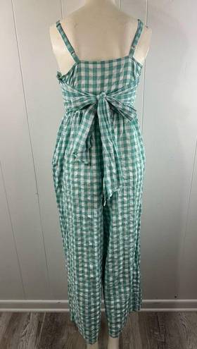 Nordstrom  NWT gingham checkered jumpsuit with tie back in Green wasabi. Size S.