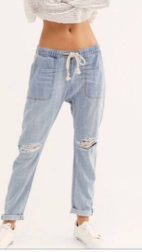 One Teaspoon  Shabbies Drawstring Boyfriend Denim Joggers Size XSmall