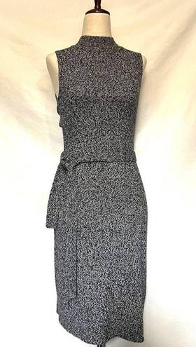 Krass&co G.A.S.  Knit Mockneck Midi Dress Size Medium Black White Tie Belt Australia