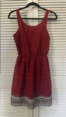 Divided H&M  red boho tribal print mini dress