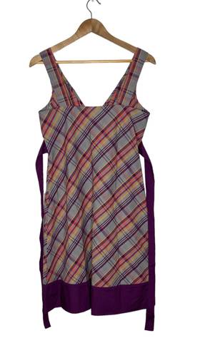 Patagonia Netty Seersucker Sleeveless Plaid Sun Dress Size 10