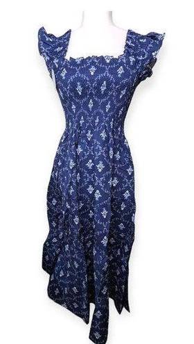 Hill House Ellie Nap Dress Size Large Navy Trellis Collector's Edition