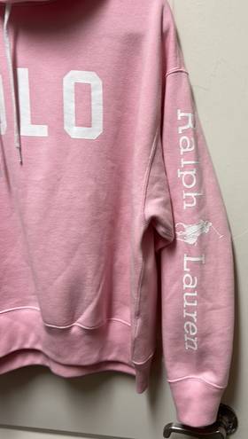 Ralph Lauren Polo Oversized Crop Pink Hoodie