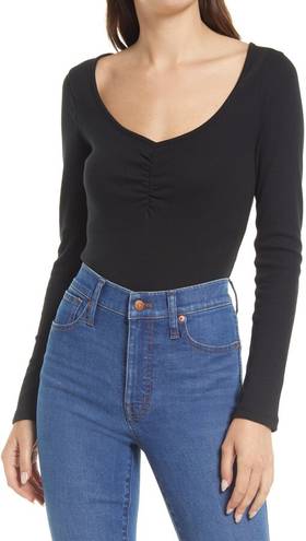 Madewell Sweetheart Thong Bodysuit in Black