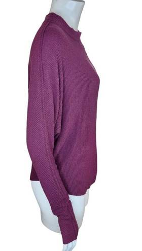 Treasure & Bond  Women's Medium Burgundy Stem Drop Shoulder Long Sleeve Sweater